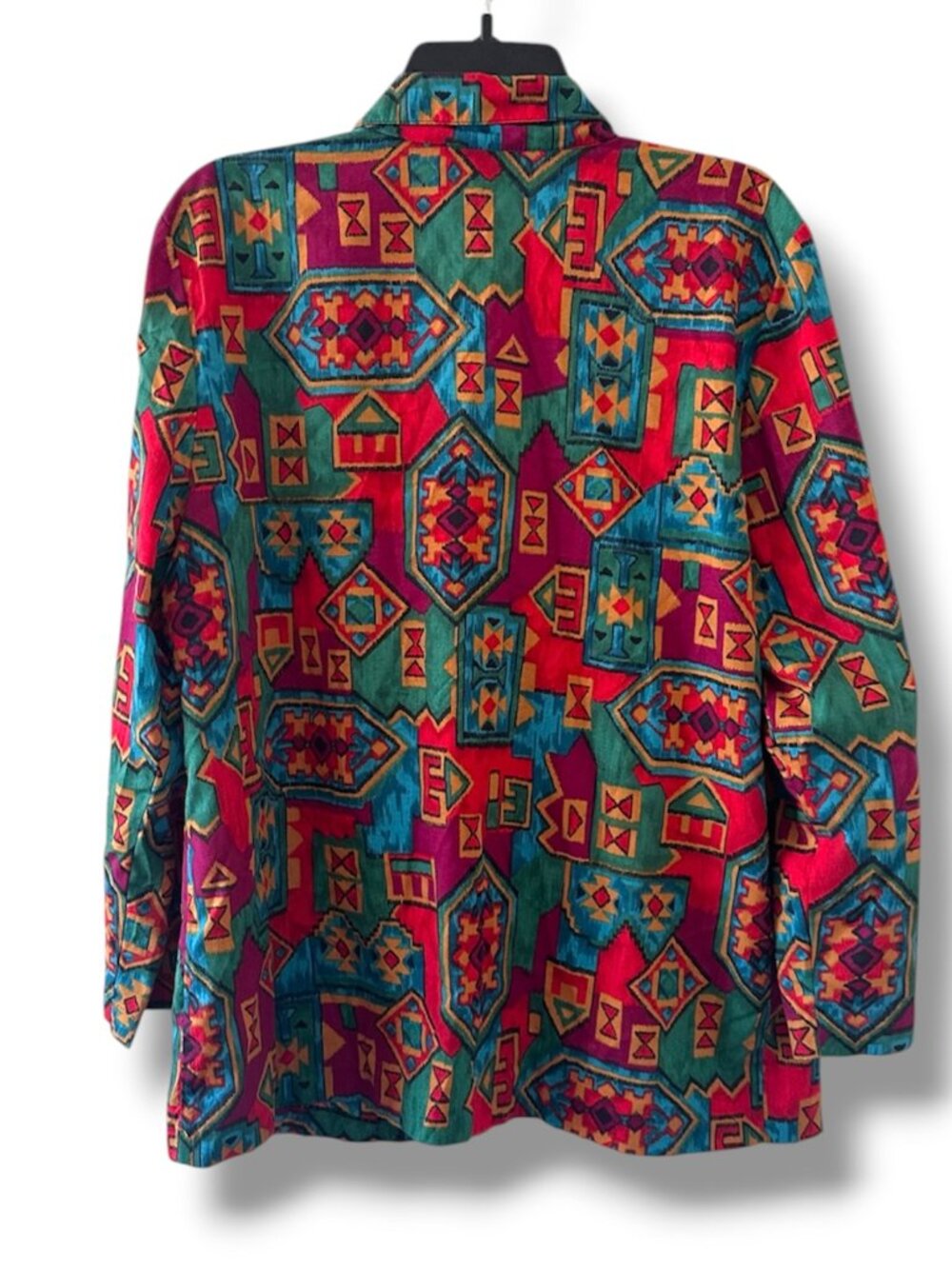 Vintage 80s Katie Brooke Colorful Soutwestern Geometric Blazer Women's Sz Large - Picture 2 of 12
